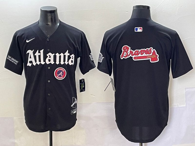 Men 2025 Atlanta Braves Blank Black Five generations Joint Name Nike MLB Jersey style 11->atlanta braves->MLB Jersey